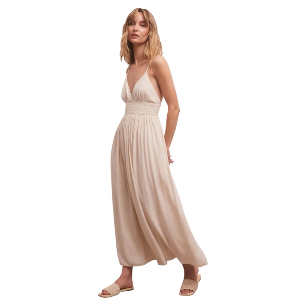 Z Supply Beige Sleeveless Midi Dress